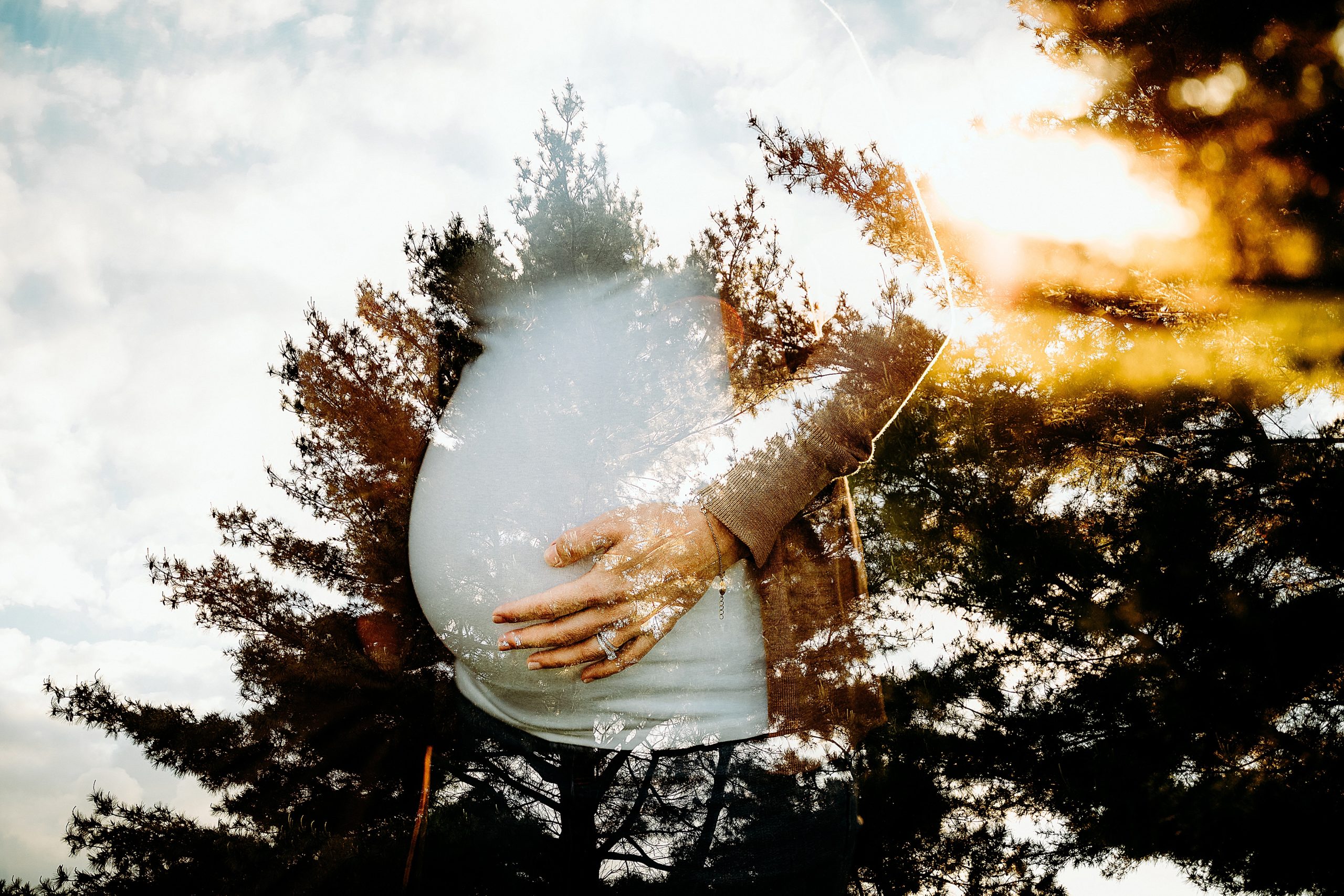 double exposure maternity session