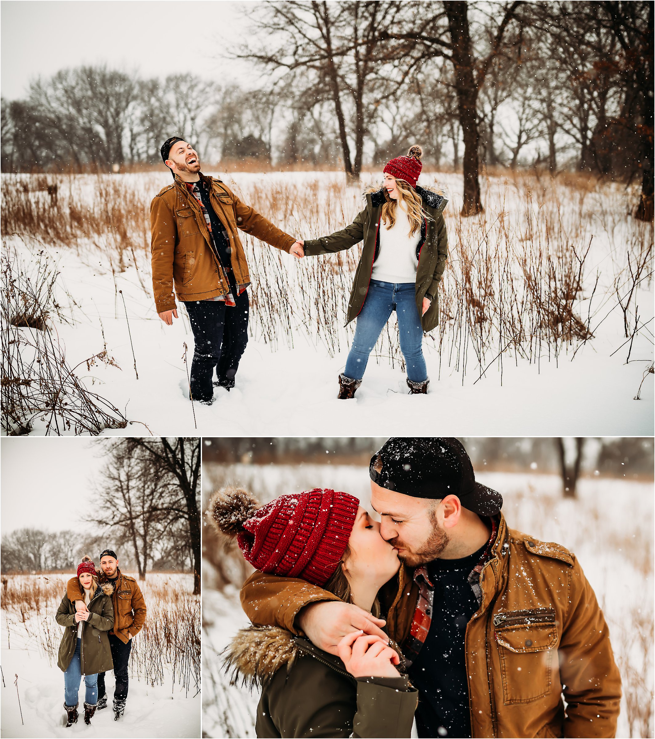 Winter engagement session in WI
